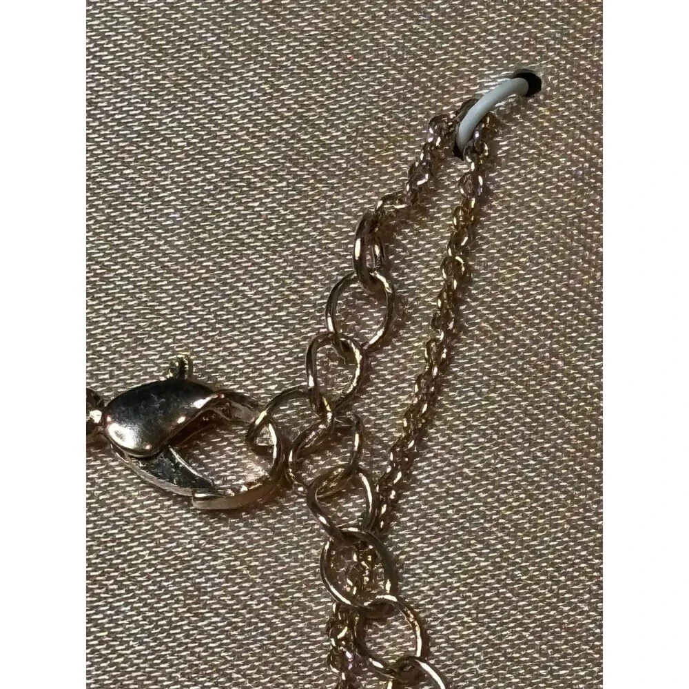 Lauren Conrad LC Crystal Heart Bracelet Rose Gold Tone Adjustable Chain With box